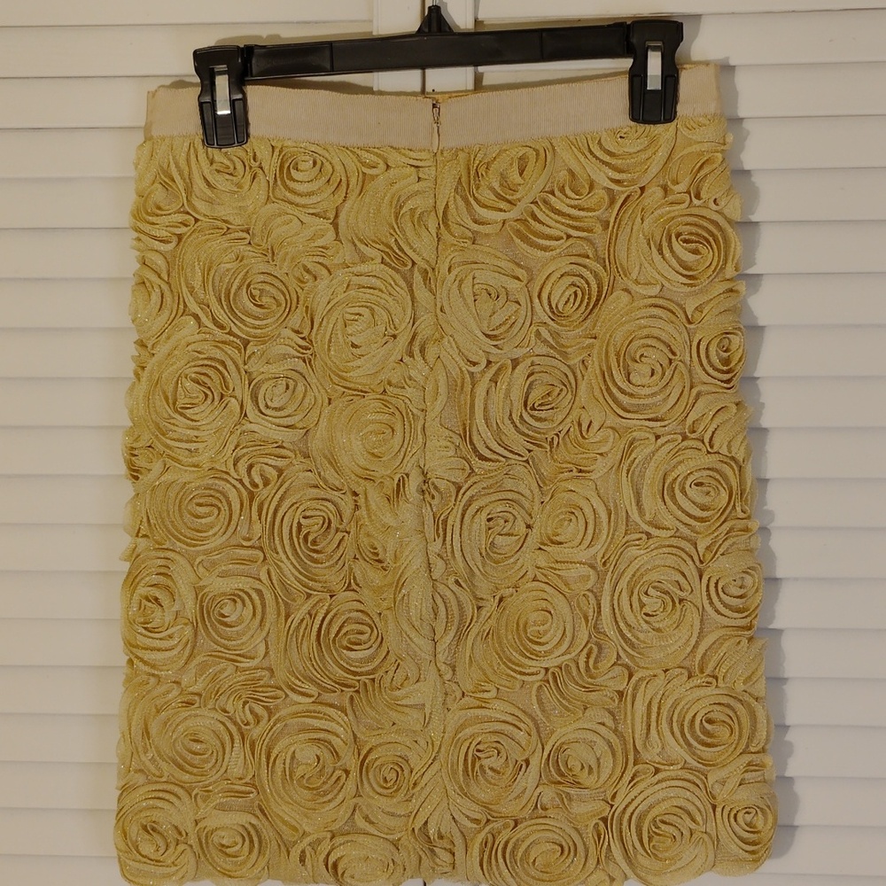 Banana Republic Gold Textured Pencil Skirt - Picture 2 of 6